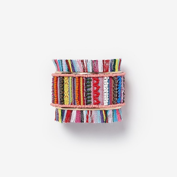 Express Jewelry - Unique & Stylish Multi Beaded Fringe Cuff Bracelet